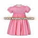 Custom Smocked Dresses for Child Pink Girls Smocked Dress Handmade Baby Smocked Dress Wholesale