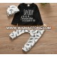 Wholesale Kids Clothing Set Printed Daddy Mommy T shirt +Pants+Cap Children Suit